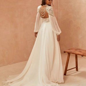 Wedding dress and veil